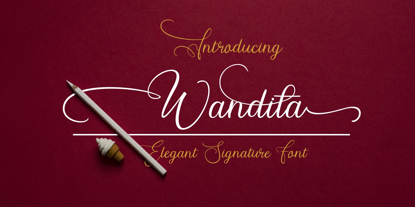 Wandita signature Font preview